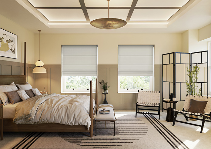 Akoya Faux Silk, Lustre Flint - Motorised Roman Blind - Image 5